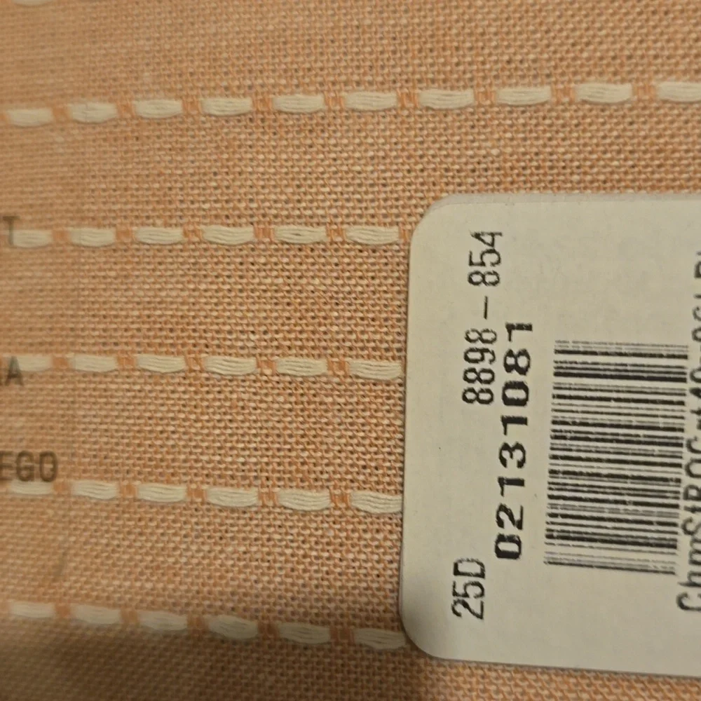 ❤️BUY 2 GET 1 FREE  West Elm Chambray Tack Stripe Curtain, Size 48"W x 96"L,Pink - Picture 9 of 11